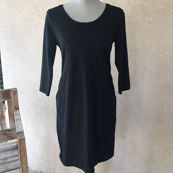 Black BumpStart Maternity Dress 3/4 Sleeve Med - Picture 3 of 8